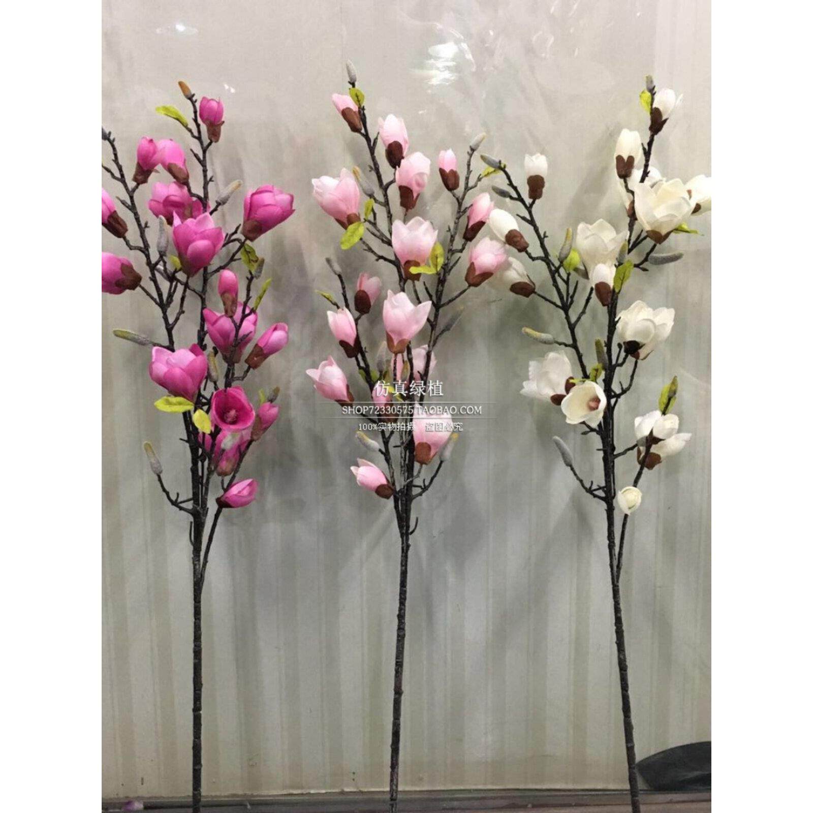 模拟白玉兰花假花绢花客厅落地式插花摆件大型白玉兰干花影视道具