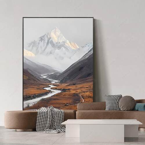 客厅沙发背景墙装饰画落地画背靠有山大气山脉现代简约玄关挂画