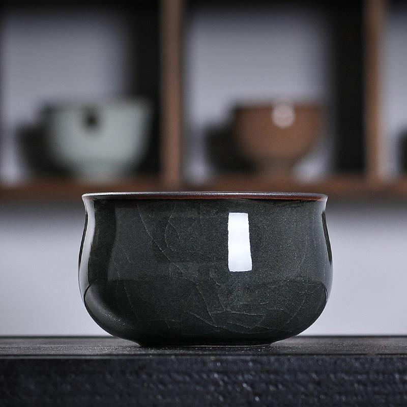 青瓷冰裂主人杯单杯龙泉手工哥窑陶瓷功夫品茗缸杯子茶具中式家用