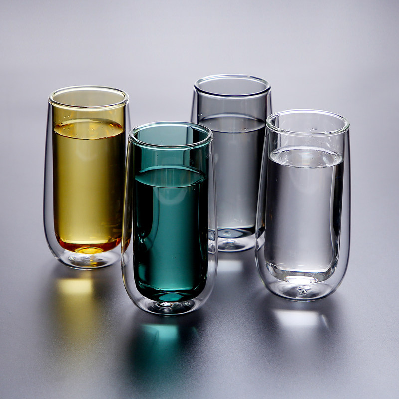 玻璃水杯家用客厅套装待客喝水杯2022新款双层隔热高硼硅玻璃茶杯,餐饮具,玻璃杯,淘宝优惠券,粉丝福利购,淘宝优惠卷