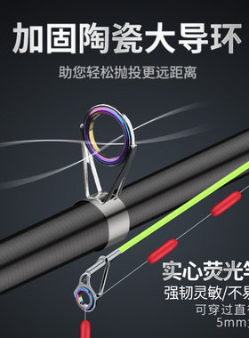 狼王迷你小海竿短节海杆抛竿全套装鲢鳙路亚竿甩竿碳素超硬远投竿