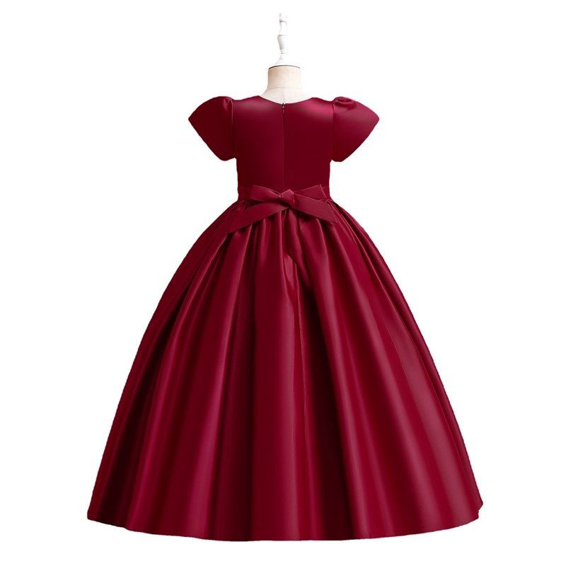 中大女童绸缎短袖长裙礼服女生合唱团公主裙女钢琴T台演出连衣裙,童装/婴儿装/亲子装,儿童礼服,淘宝优惠券,粉丝福利购,淘宝优惠卷