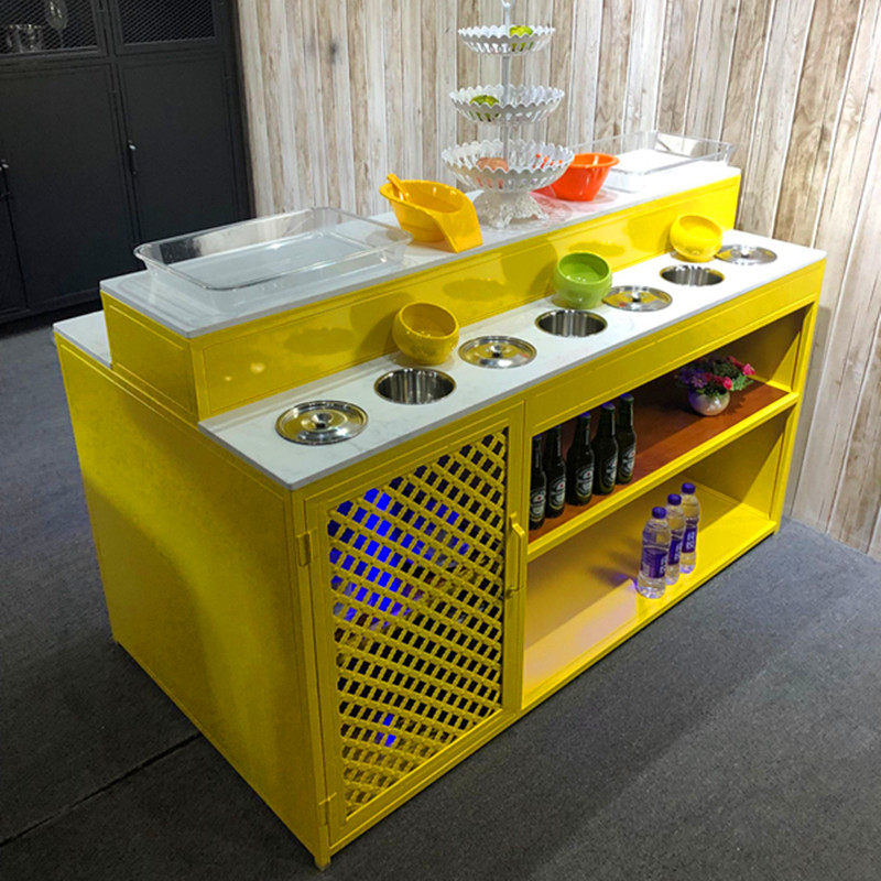 工业风火锅店自助调料台小料蘸料台柜商用餐厅沙拉台海底捞酱料台