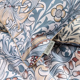 MINE/寐Morris&Co纯棉全棉四件套2024新款新疆长绒棉床单 金百合