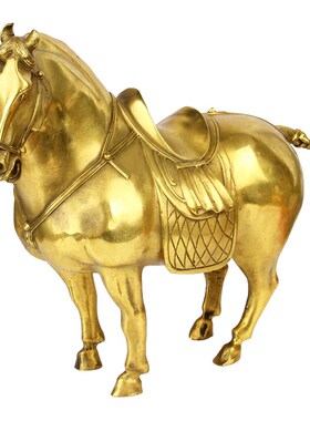 朴器 1尺大肚铜唐马摆件
