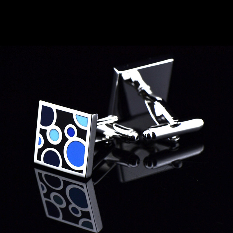 INBEV FRENCH METAL CUFFLINKS WHITE STEEL PLATED ENAMEL FRENCH SHIRT CUFFLINKS F359