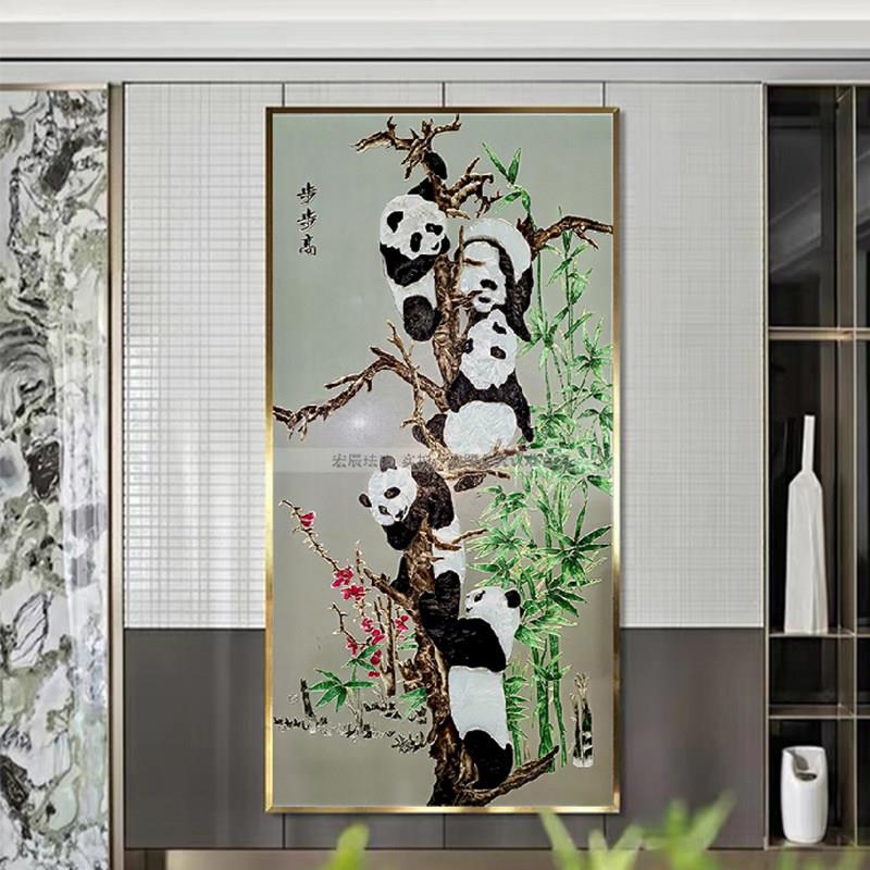 珐瑯彩画入户玄关走廊过道装饰画卧室房间挂画客厅饭厅简约壁画