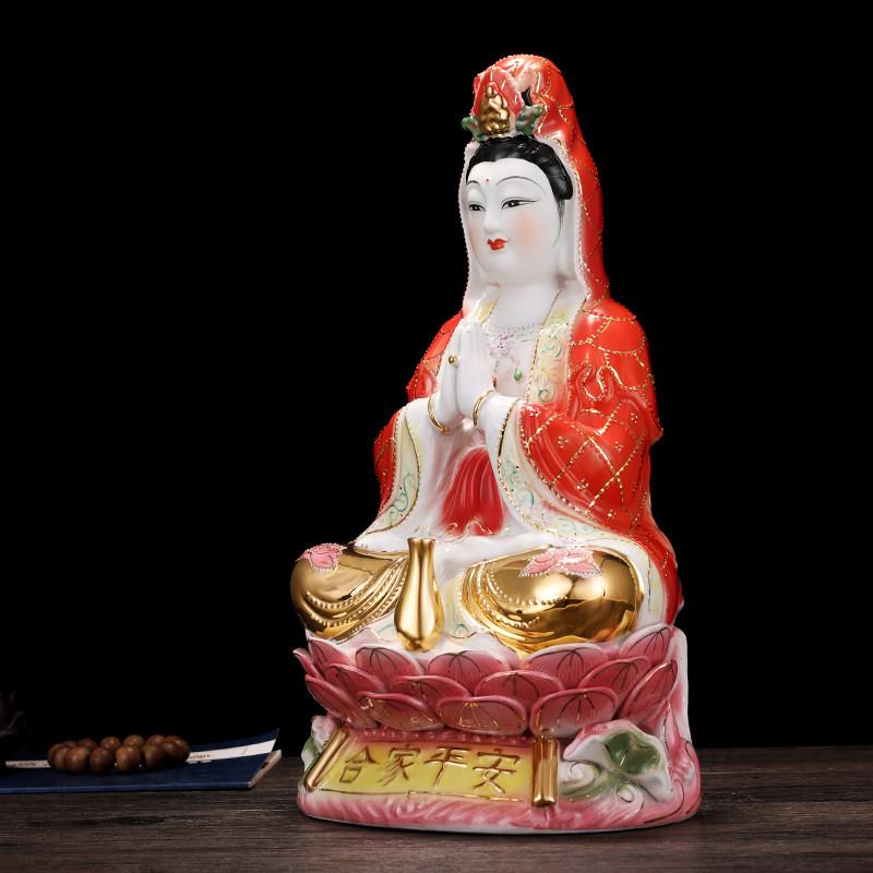 陶瓷南海观音菩萨佛像 合掌观音居家装饰佛像摆件观世音菩萨神像