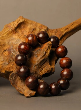 枫博士海南黄花梨紫油山水手串