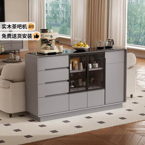 客厅实木智能茶吧机餐边柜靠墙茶水柜一体水吧台带烧水壶2025新款