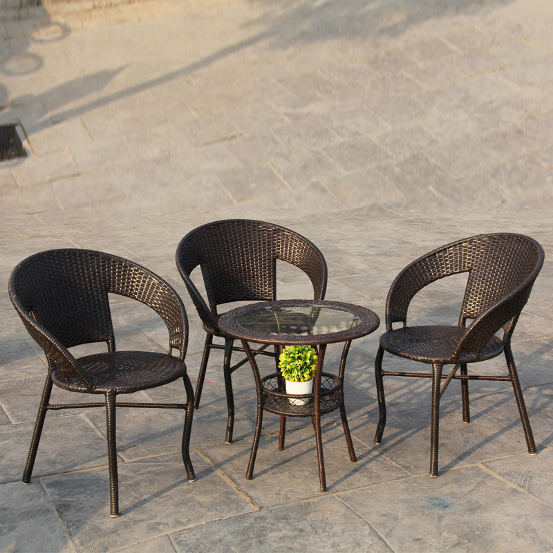 阳台桌椅小茶几藤椅三件套轻奢花园编织藤椅子休闲户外室外靠背椅,住宅家具,桌椅套件,淘宝优惠券,粉丝福利购,淘宝优惠卷