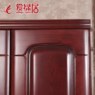 爱绿居 中式实木衣柜水曲柳四门组合柜 新中式木质四门衣柜三门柜