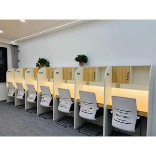 沉浸式自习桌阅览室图书馆学习培训桌大学生共享考研单人隔断桌椅