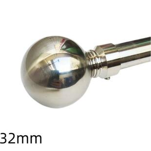 32mm金属空心圆球 装饰球头帽罗马杆圆管窗帘杆配件 不锈钢色堵头