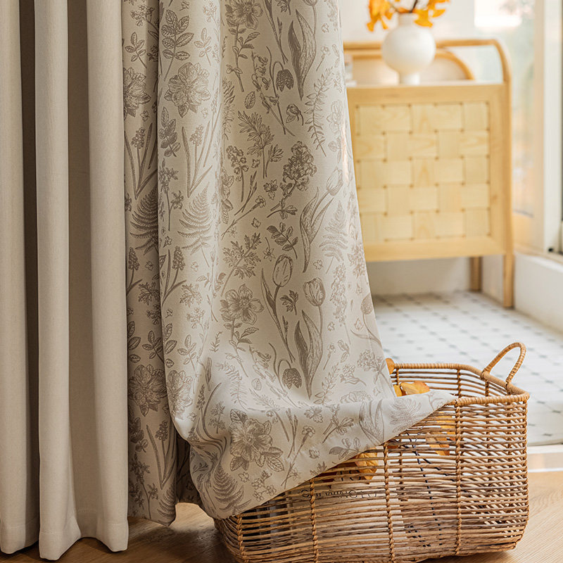 奶茶色窗帘全遮光2022新款法式复古雪尼尔拼接窗帘布卧室隔热2023,居家布艺,成品窗帘,淘宝优惠券,粉丝福利购,淘宝优惠卷