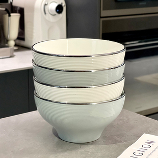 高档螺纹汤碗斗笠碗拉面碗创意家用麻辣烫碗河粉米饭汤面碗泡面碗