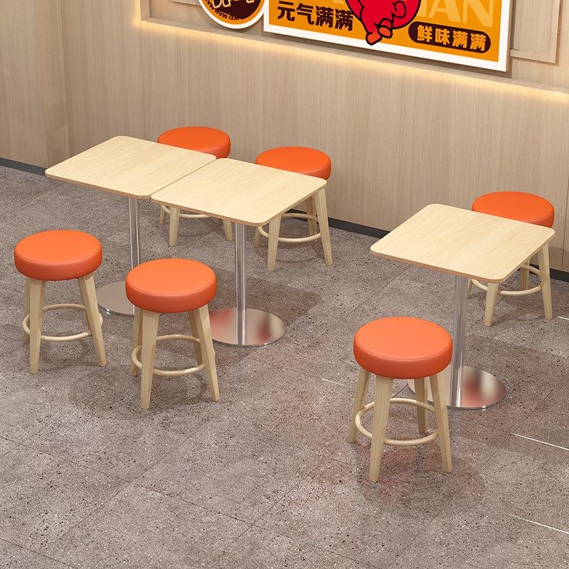 奶茶店桌椅肯德基快餐圆凳子早餐小吃汉堡面馆米粉店商用餐饮组合