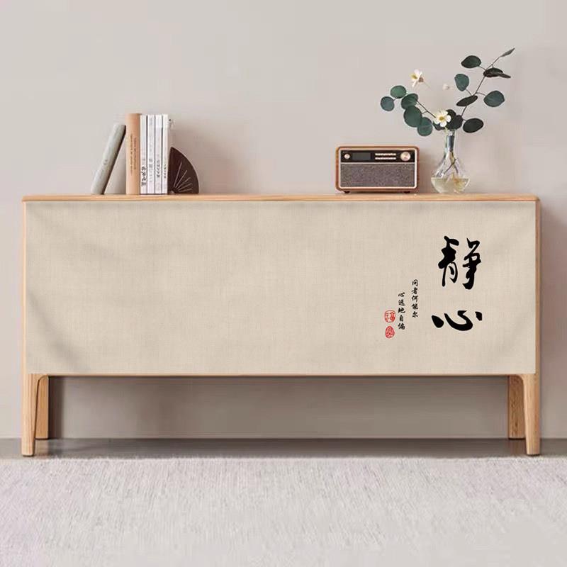 棉麻布帘无门柜子杂物遮挡帘整体整体橱柜收纳柜置物架防尘遮丑帘