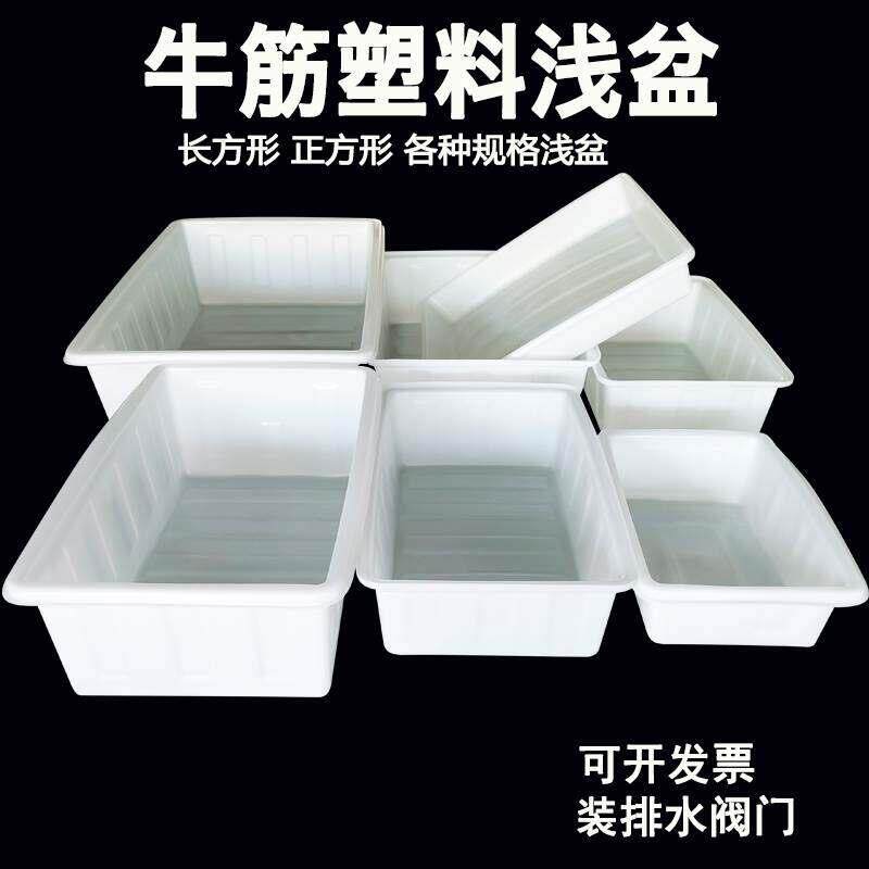 加厚牛筋塑料浅盆矩形浅板养殖箱鱼养殖龟箱椭圆形盆水池桶