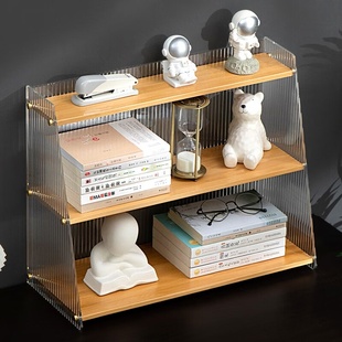 桌面置物架收纳架书桌上分层架床头柜办公桌电脑桌上简易小书架