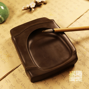 竹节澄泥砚四大名砚便携赏玩文房四宝砚台非遗山西三宝手工雕刻
