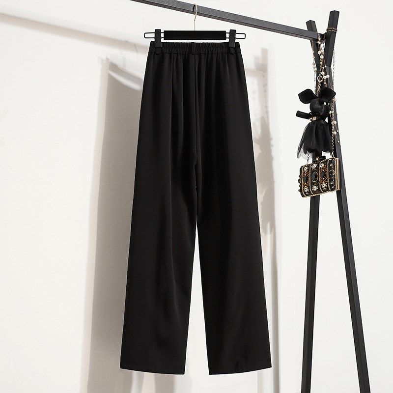 黑色阔腿裤女士春秋高腰垂感西装裤百搭显瘦拖地直筒梨形身材裤子,女装/女士精品,大码连衣裙,淘宝优惠券,粉丝福利购,淘宝优惠卷
