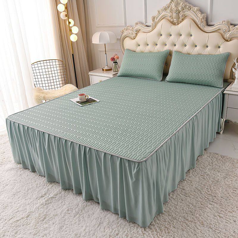 乳胶凉席三件套床裙席子夏季可机洗可折叠空调凉席家用床罩床上用,床上用品,牛皮席,淘宝优惠券,粉丝福利购,淘宝优惠卷