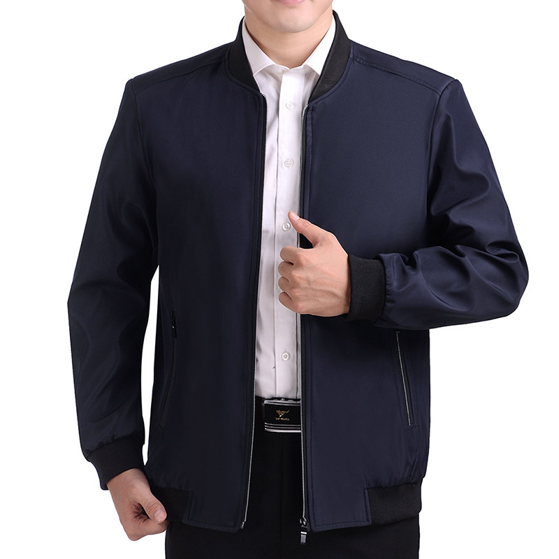 秋季外套男中年夹克休闲男装中老年人夹克衫男士春秋宽松爸爸上衣