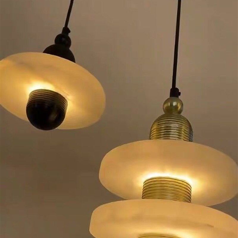 北欧云石饭厅吊灯创意餐桌吧台卧室牀头灯设计师样板房飞碟吊灯,家装灯饰光源,餐厅吊灯,淘宝优惠券,粉丝福利购,淘宝优惠卷