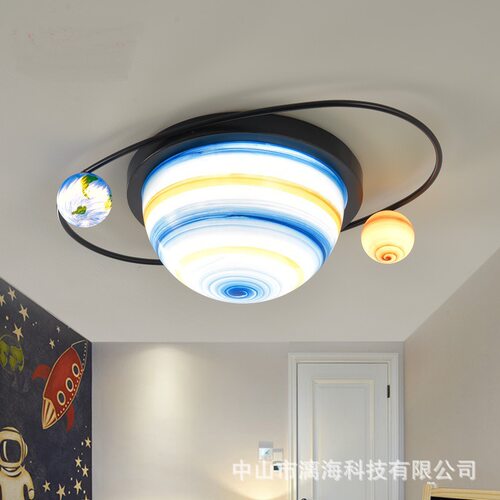 男孩房简约现代LED星球吸顶灯