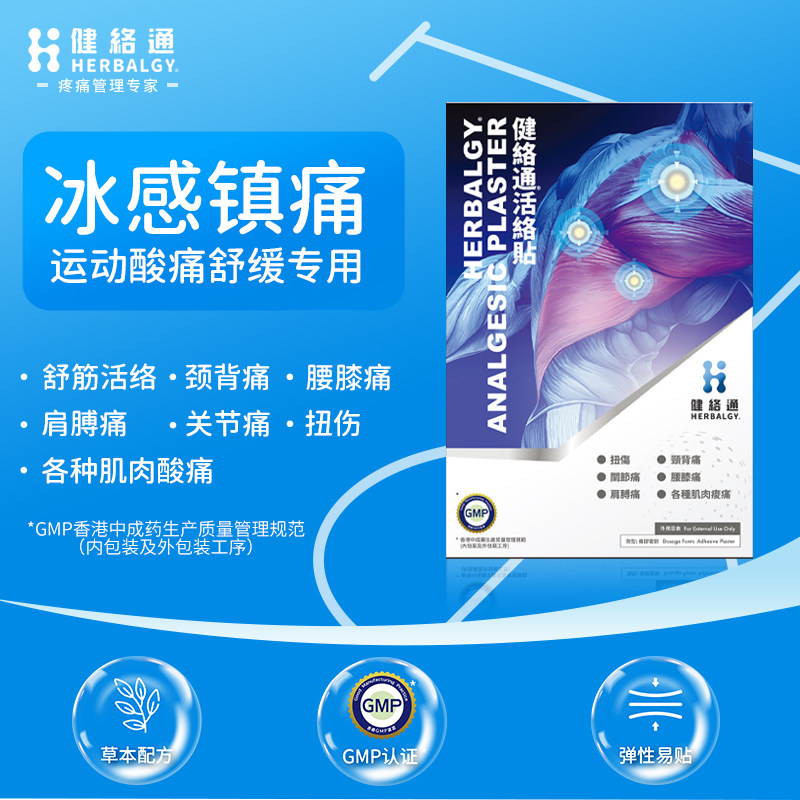 【健络通活络贴】港版原装进口膏药贴颈背肩膊扭伤及各种肌肉酸痛  种实拍商品图