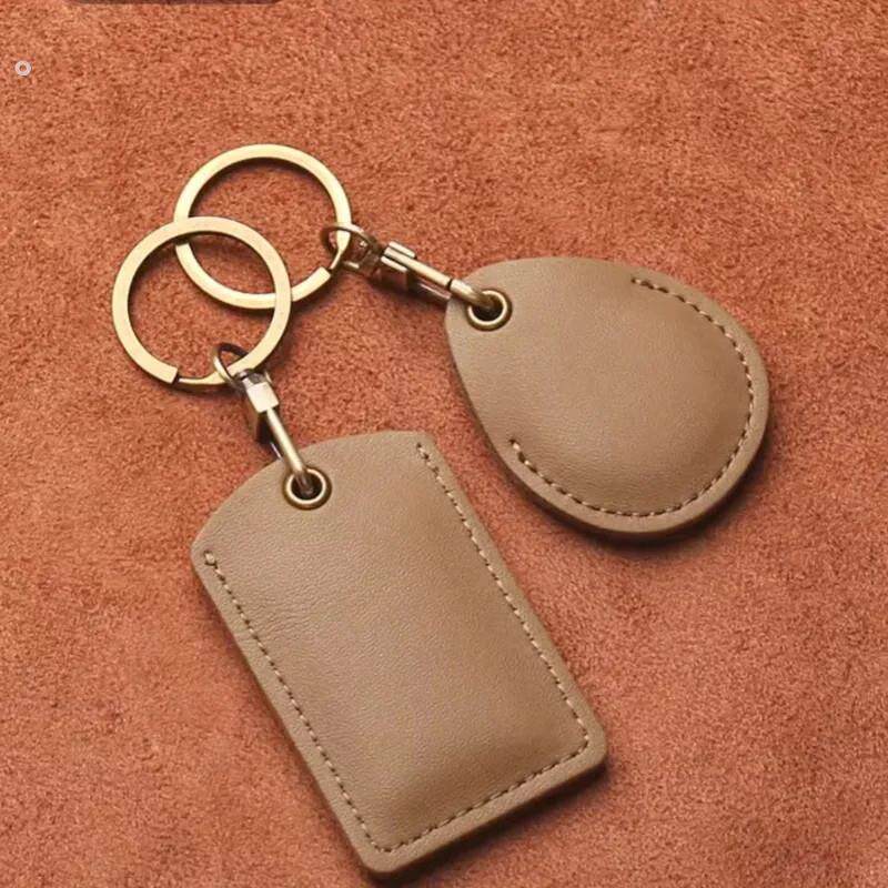 门禁卡套水滴形真皮小长方形门卡钥匙扣链一体小区电梯卡保护卡套
