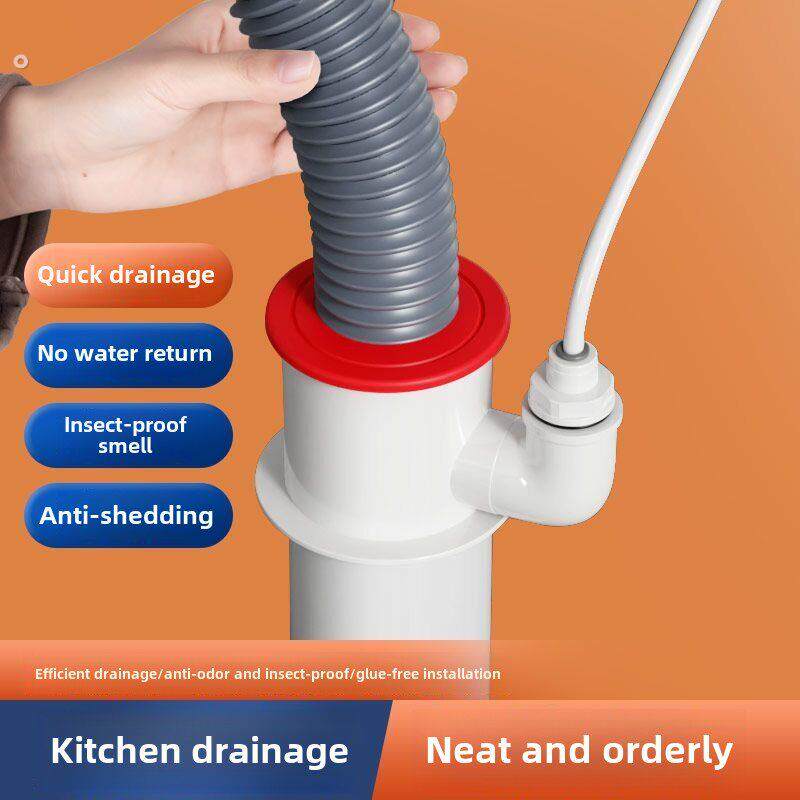 厨房下水管净水器三通接头水槽洗菜盆洗碗机排水管三头通防臭神器