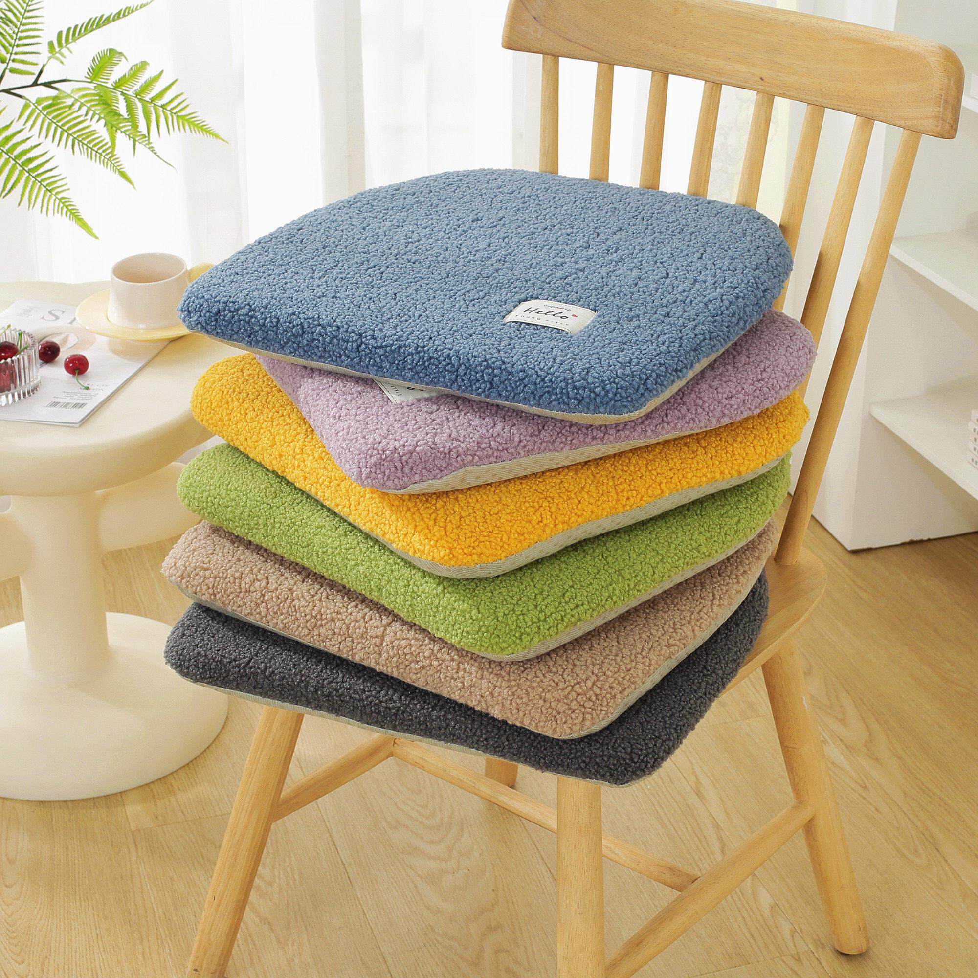 羊羔绒坐垫加厚毛绒马蹄形冬季屁股垫垫子餐椅垫可拆洗办公室久坐