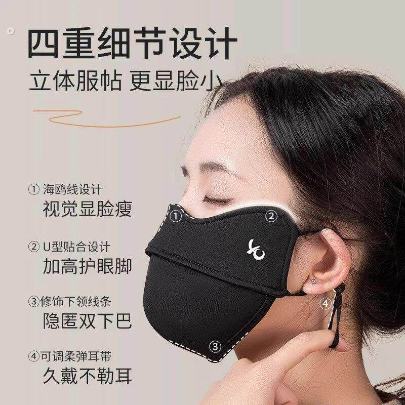 保暖口罩女士冬高颜值成人新款加厚黑色骑行专用防风面罩防寒男士