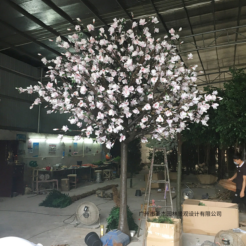 仿真玉兰花树婚庆装饰花树大型仿真花树室内外装饰假树仿真树厂家
