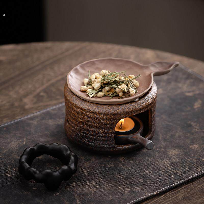 熏香烘茶炉套组陶瓷熏香植物橘子皮薰衣草香薰精油隔火温茶提香炉