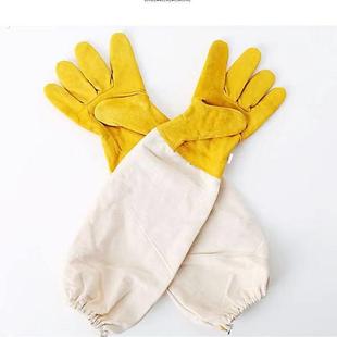 养蜂手套蜜收蜂防蜂蛰羊皮厚软捉蜂蜂衣蜂帽护手透气马蜂专用手套