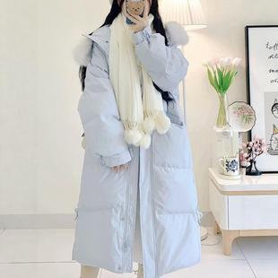 棉服加厚高级感棉袄女过膝外套 大毛领中长款 棉衣女2025年新款 冬季