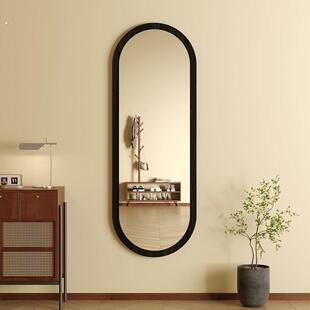 中古风全身镜挂墙家用入户壁挂式 穿衣镜女生卧室免打孔椭圆形镜子