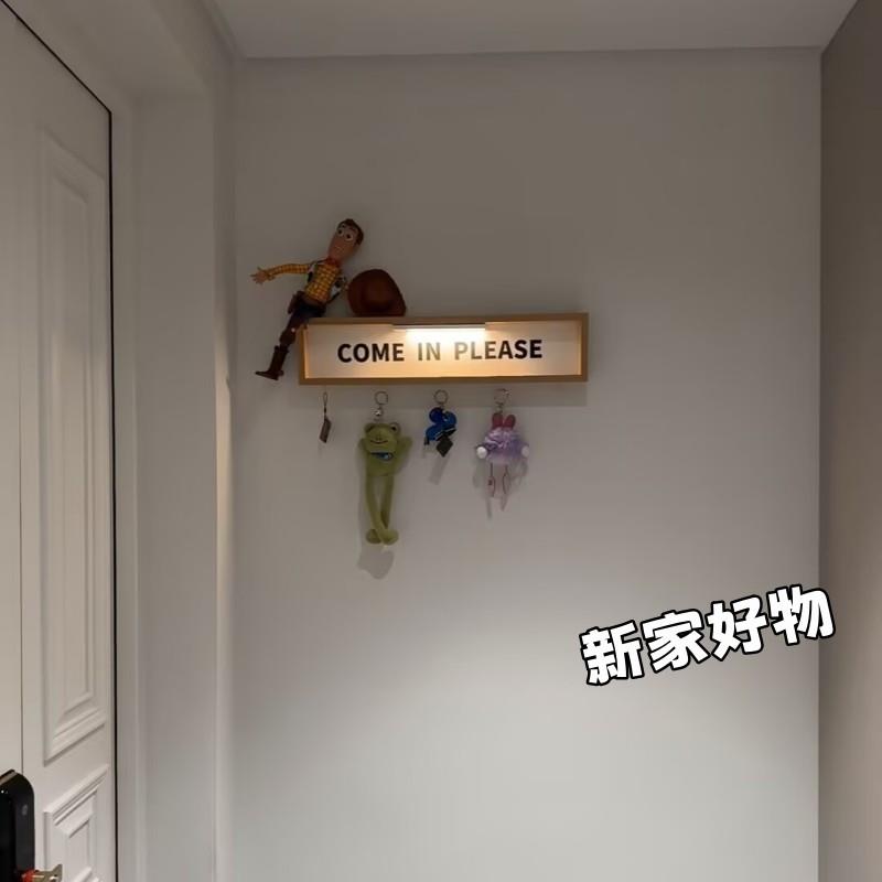 新家装饰门口玄关摆件入户门进门墙面装饰摆件钥匙收纳架长条相框