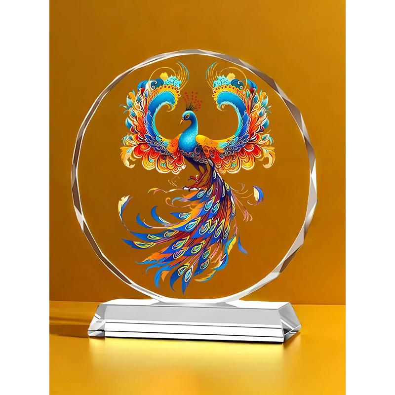 采购产品凤凰水晶饰品,龙和凤凰,可访问的豪华家庭桌面装饰工艺