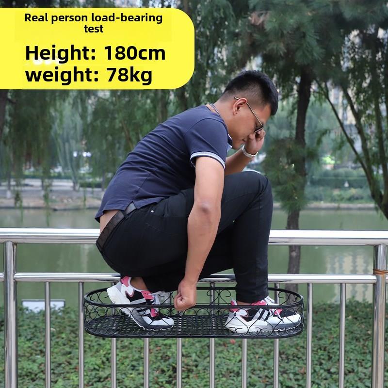 椭圆形阳台花架挂式护栏挂架花盆架铁艺圆边栏杆悬挂多肉绿萝花篮