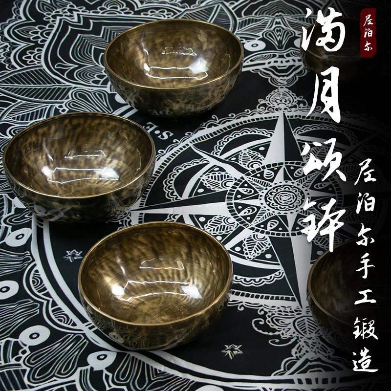 满月钵尼泊尔手工颂钵铜音钵音碗复古梵音桑塔铜钵佛音碗铜磬盂