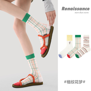 2026秋冬季100纯全棉潮网红款中长筒加厚100纯羊毛防脚气防臭女袜