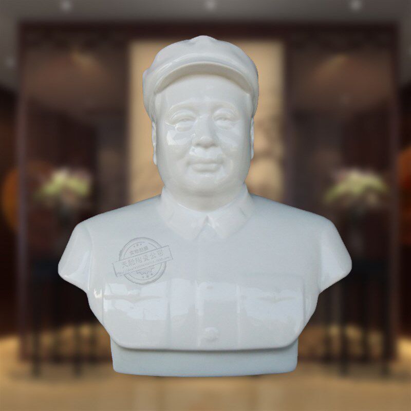 现代复古白色半身陶瓷主席像 家居装饰工艺礼品客厅家具办公摆件