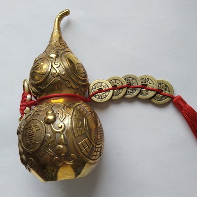 铜葫芦 古钱币五帝钱六帝钱六乾八乾十帝钱加厚铜钱古币家居摆件