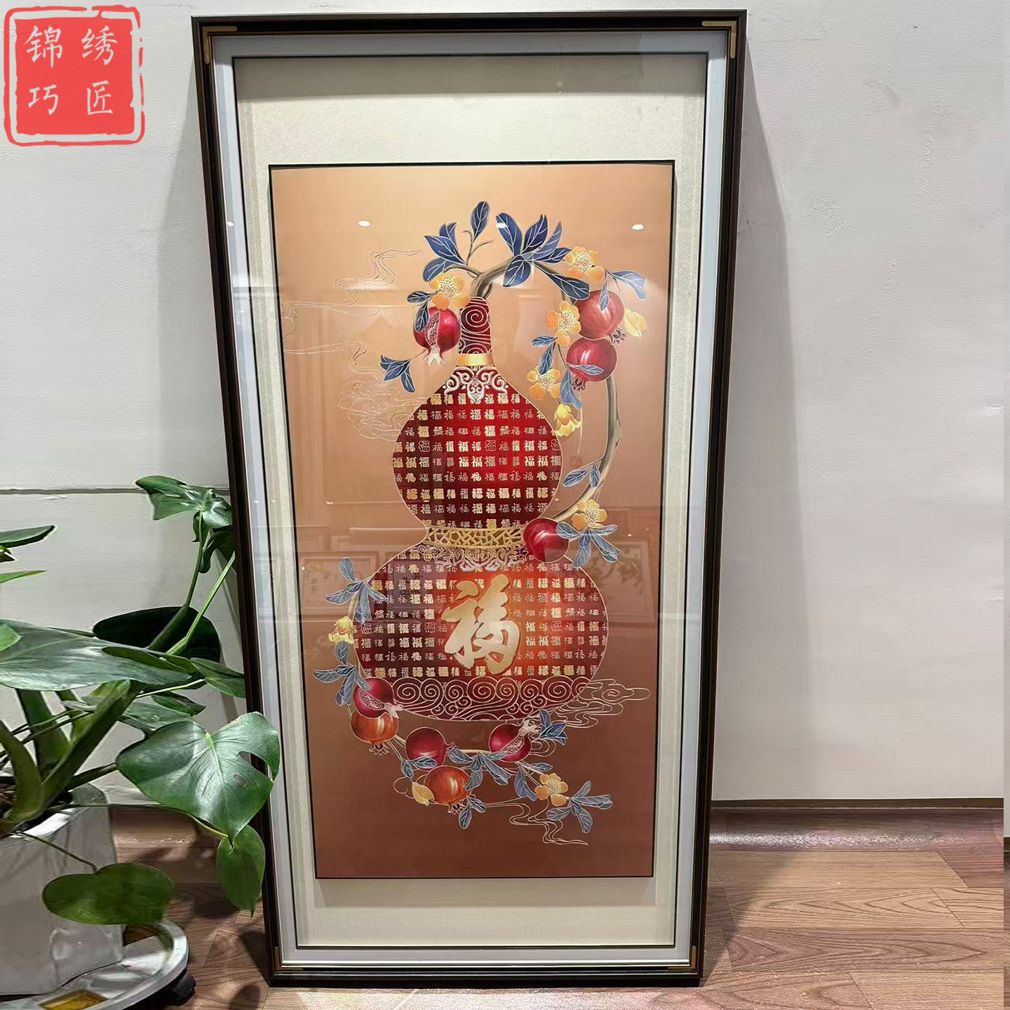 纯手工百福福禄铜雕玄关挂画入户墙葫芦壁画走廊过道竖版装饰画,家居饰品,铜雕画,淘宝优惠券,粉丝福利购,淘宝优惠卷