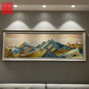 金山刺绣画新中式 饰画沙发背景墙挂画织锦绣苏绣壁画 西墙客厅装