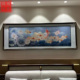 纯手工荷花九鱼图铜雕画客厅挂画新中式 沙发背景墙高端壁画装 饰画